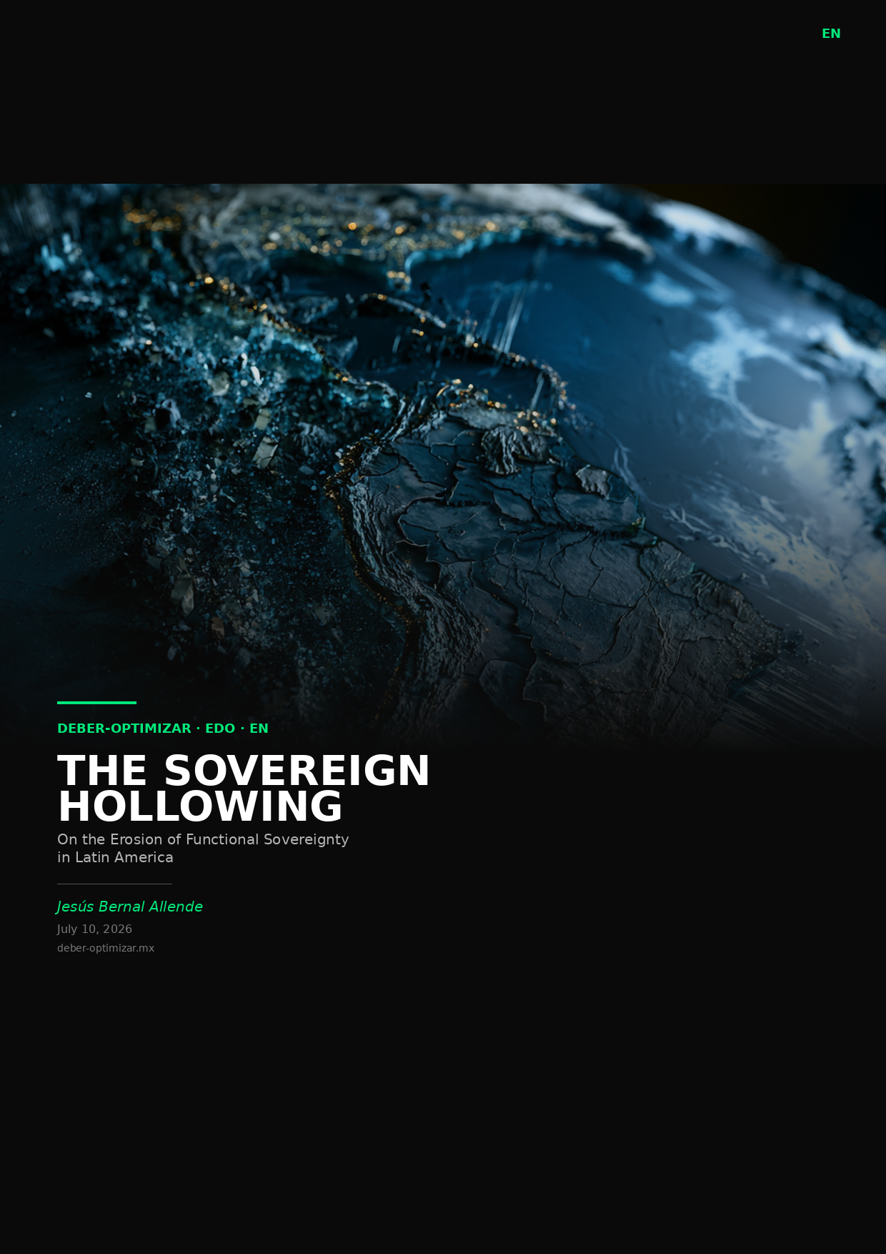 The Sovereign Hollowing — Jesús Bernal Allende